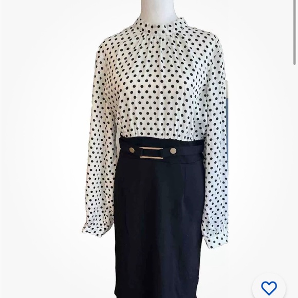 Venus white & black polka dot dress - Picture 1 of 10